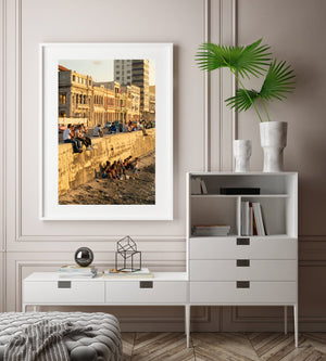 Vintage architecture and community scene in Havana