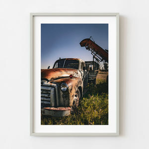 Abandoned rusted GMC farm truck in southern Alberta