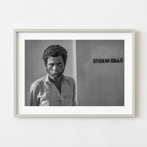 Black and white portrait of a bearded man in Kochi India