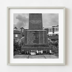 Bloody Sunday Memorial in Northern Ireland photographed in black and white