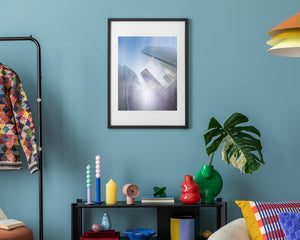 Blue wall art fine art print for calm serene interiors