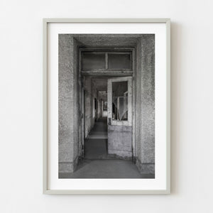 Abandoned doorway inside Ellis Island Immigrant Hospital