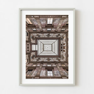 Galleria Sciarra courtyard ceiling in Rome Italy
