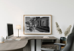 Horse carriage traveling through historic Trinidad Cuba