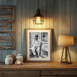Bearded man wearing a motorcycle helmet against a brick wall