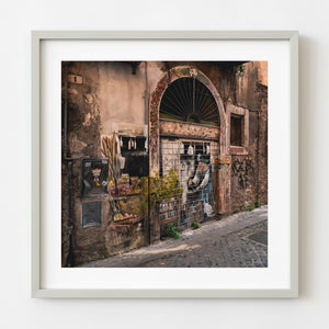 Painted garage door mural in Tivoli Italy