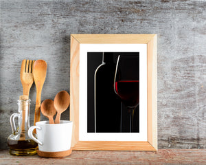 Abstract wine glass photography with ruby reflections