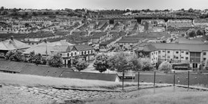 Layered residential rooftops across Rosemount Northern Ireland