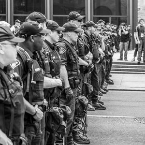 Police officers standing in formation at the Toronto G20 Summit