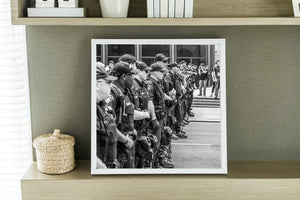 Black and white Toronto G20 police street photograph