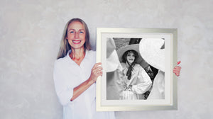 Monochrome portrait among costumed wine festival participants