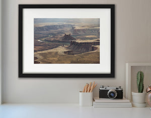 River winding between mesas in Canyonlands National Park