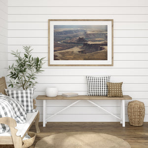 Canyonlands desert landscape with buttes cliffs and river