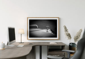 Black and white image of Lincoln Continental details