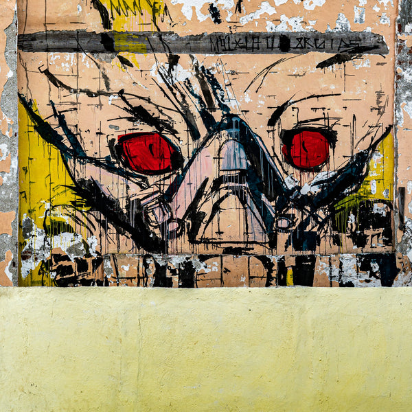 Alien Wall Art on Textured Wall Brings Quirky Charm to Havana Cuba | Photo Art Print fine art photographic print