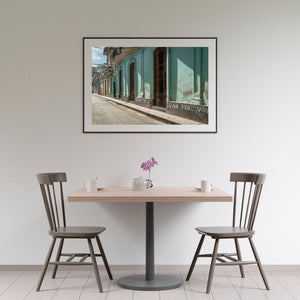 Empty Street in Havana with Fidel Graffiti | Photo Art Print fine art photographic print