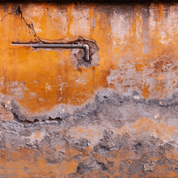 Exposed Pipe on Ancient European Wall | Photo Art Print fine art photographic print