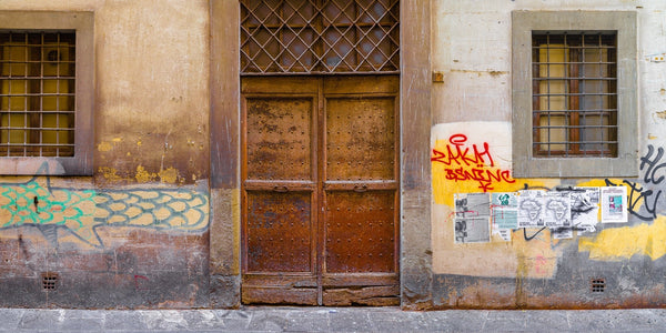 Vintage Charm and Cultural Heritage of Ancient Door in Florence | Photo Art Print fine art photographic print