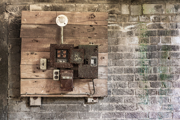 Ancient electrical panel found in an abandoned factory | Photo Art Print | Photo Art Print fine art photographic print