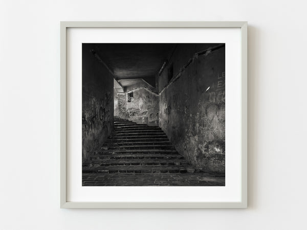 Ancient stairwell through buildings in Romania | Photo Art Print fine art photographic print