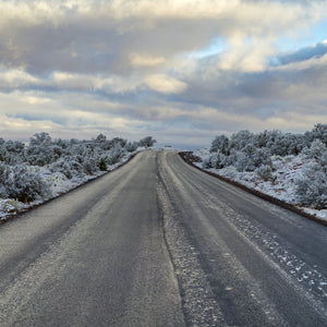 Weg in Arizona na zeldzame sneeuwval | Foto Kunstprint Fine Art fotografische afdruk