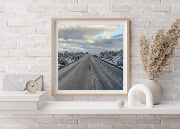 Arizona road after rare snowfall | Photo Art Print fine art photographic print