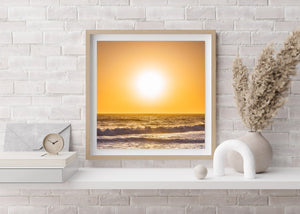Beautiful orange sunset sky over the California coast | Photo Art Print fine art photographic print