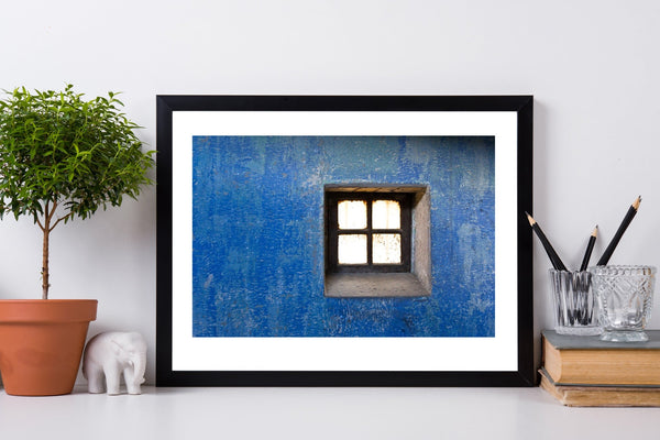 Blue wall and window Ushuaia prison | Photo Art Print fine art photographic print
