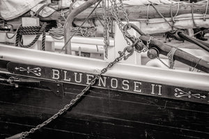 Lunenburg Bluenose II détail nautique noir et blanc