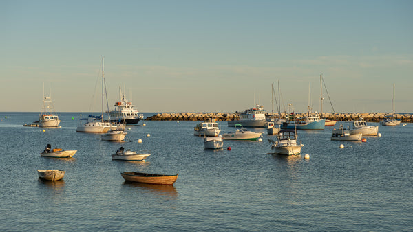 Boats anchored in protected anchorage in New Hampshire | Photo Art Print fine art photographic print