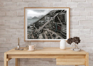 Broken down old boat house Lofoten Norway | Photo Art Print fine art photographic print