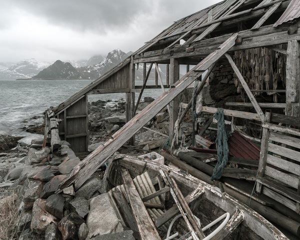Broken down old boat house Lofoten Norway | Photo Art Print fine art photographic print