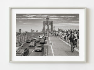 Brooklyn Bridge with people and cars | Photo Art Print fine art photographic print