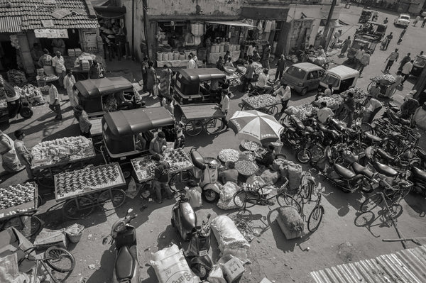 Busy market street in India | Photo Art Print fine art photographic print