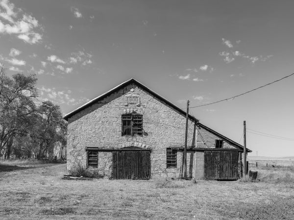 Century old stone barn facade Nebraska | Photo Art Print fine art photographic print
