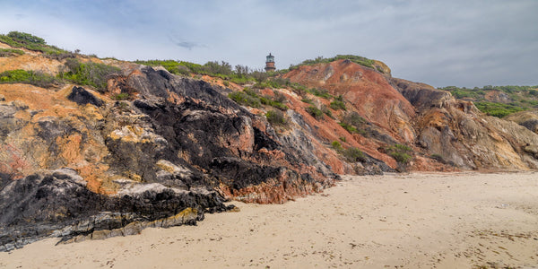 Colorful clay cliffs of Aquinnah and Gay Head Lighthouse | Photo Art Print fine art photographic print