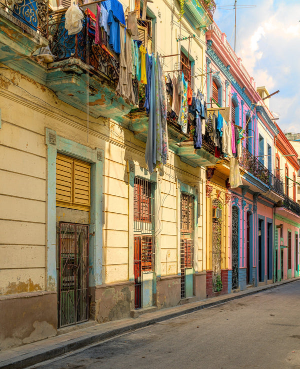 Colorful street late day sun Havana Cuba | Photo Art Print fine art photographic print