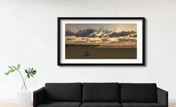 Couple watching sunset Juno Beach Florida | Photo Art Print fine art photographic print