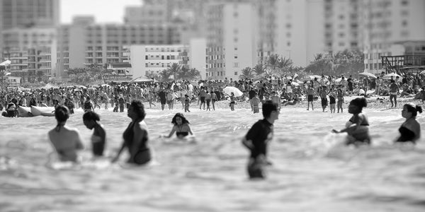 Crowds of people South Beach Florida | Photo Art Print fine art photographic print