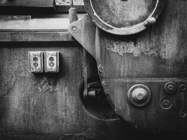 Detail of ancient heavy industrial machine | Photo Art Print fine art photographic print
