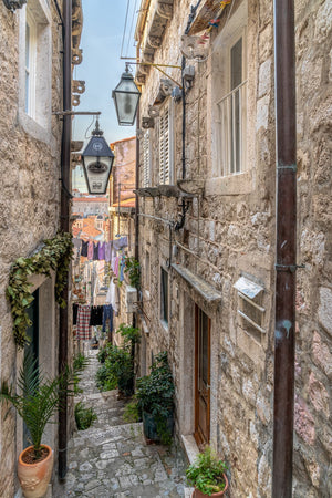 Dubrovnik Treppen und Gasse | Foto Kunstdruck Fine Art Fotodruck