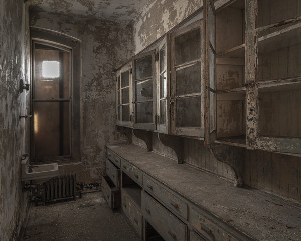 Ellis Island abandoned hospital interior stock room | Photo Art Print fine art photographic print