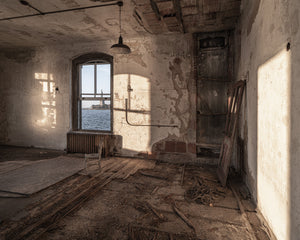 Ellis Island abandoned hospital interior with a view to the Statue of Liberty | Photo Art Print fine art photographic print