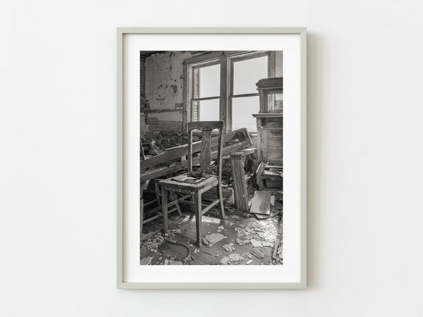 Farmhouse interior living room left abandoned | Photo Art Print fine art photographic print