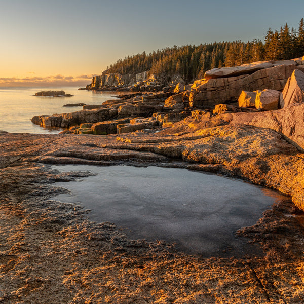 Frozen puddle sunrise Acadia National Park | Photo Art Print fine art photographic print