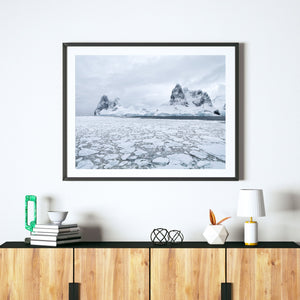Frozen waters and textured mountains Antarctica | Photo Art Print fine art photographic print