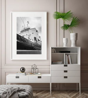 Oud koopvaardijschip uit het Sovjettijdperk Gdansk Polen | Foto Kunstprint Fine Art fotografische afdruk
