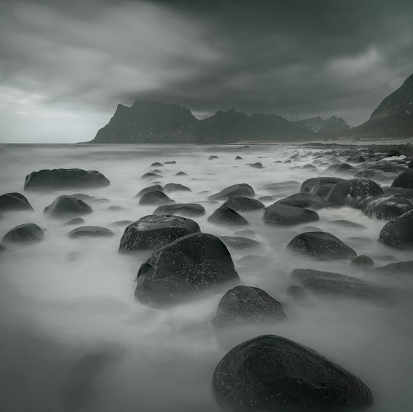Ghostly rock formations Kostbergan Beach | Photo Art Print fine art photographic print