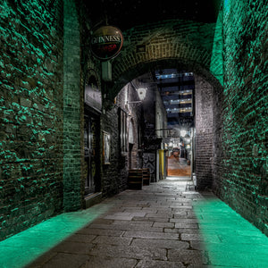Green lit walkway Dublin Ireland | Photo Art Print fine art photographic print
