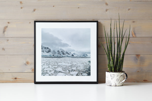 Ice covered waters and mountains Antarctica | Photo Art Print fine art photographic print